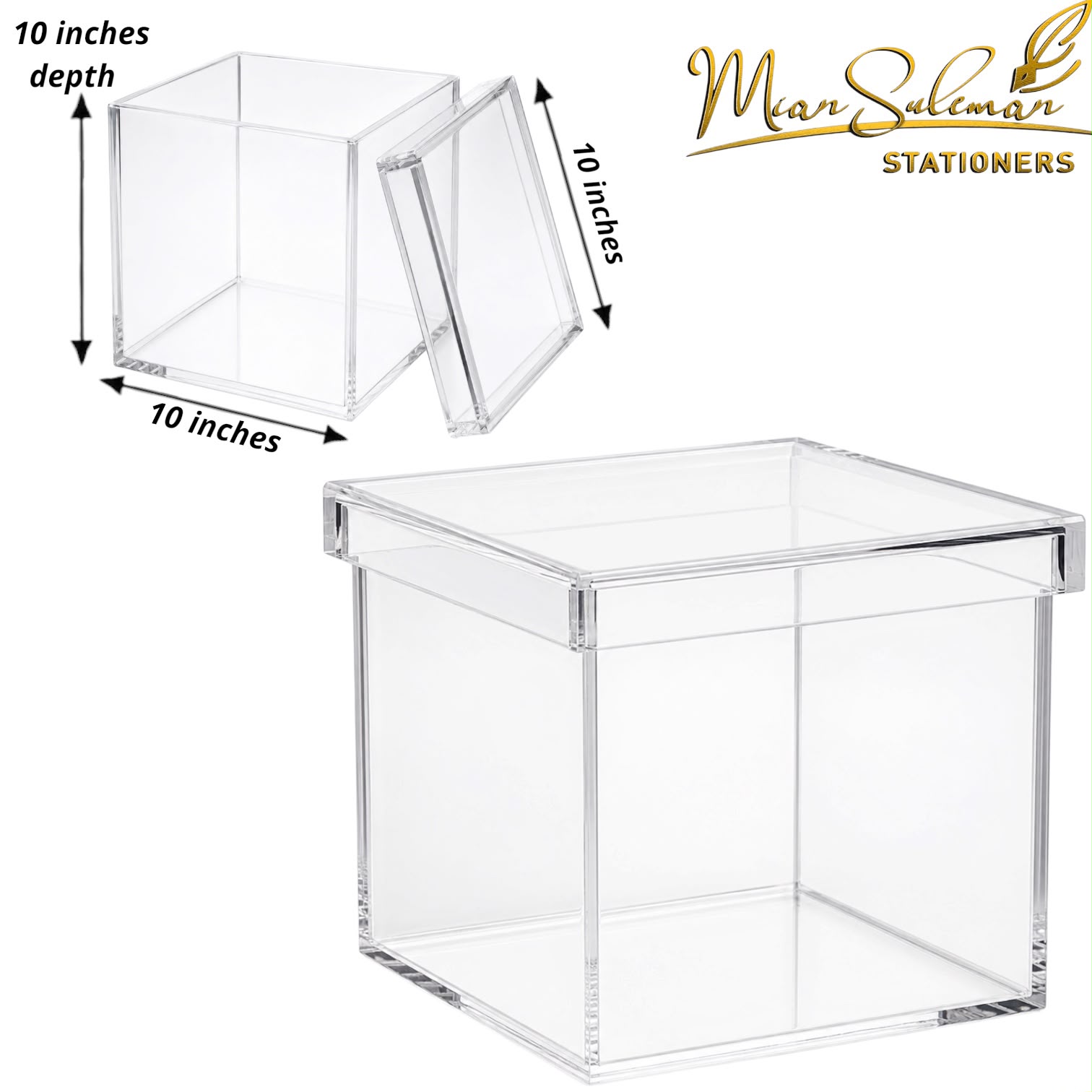 Transparent Acrylic Square Gift Box With Lid