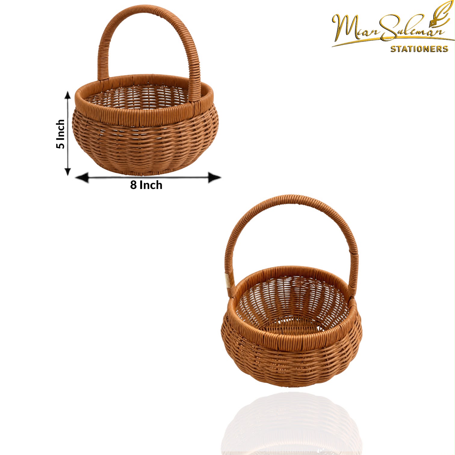 Natural Wicker Oval Gift Basket With Handle