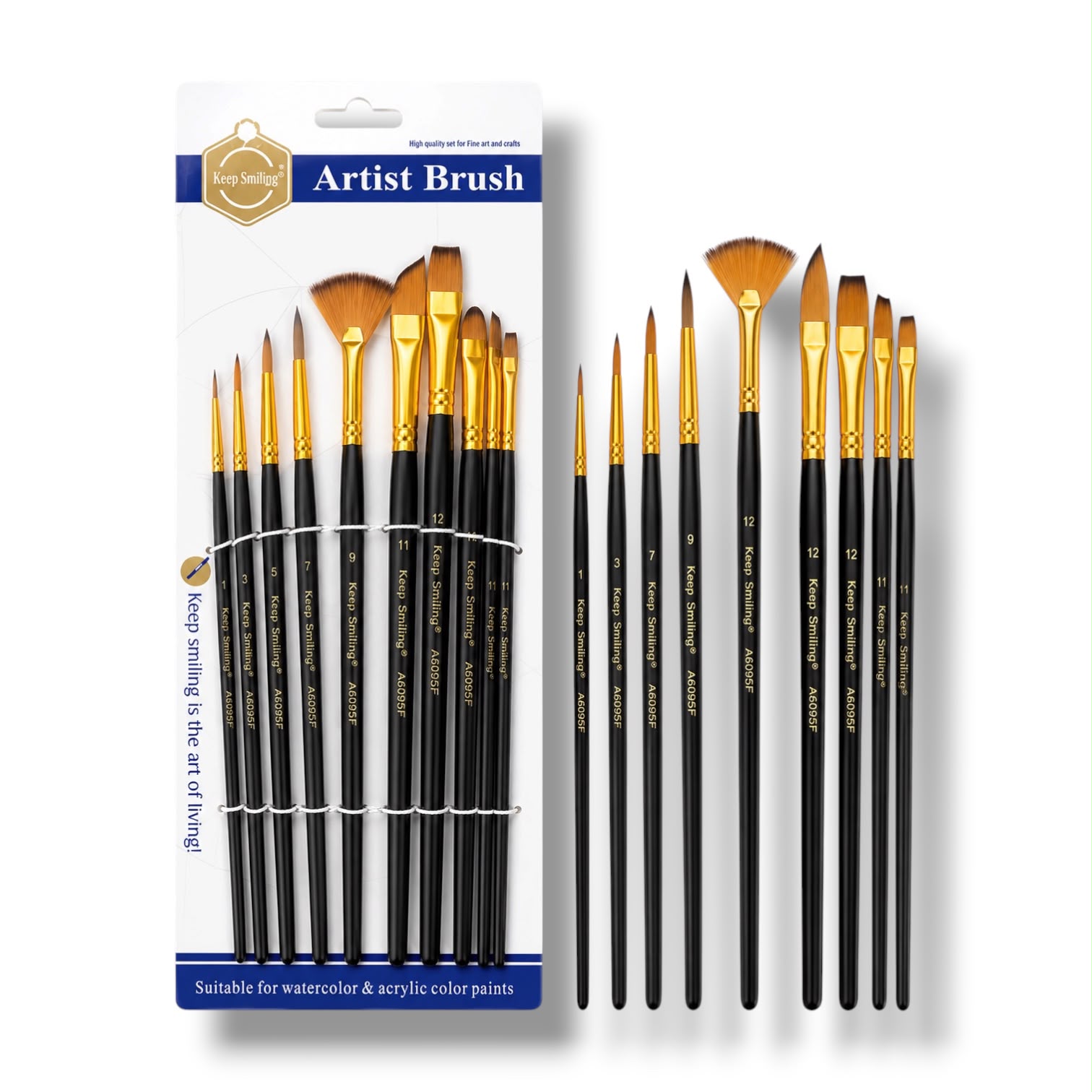 Keep Smiling Multi Shape Brush High Quality 12 Pcs Set