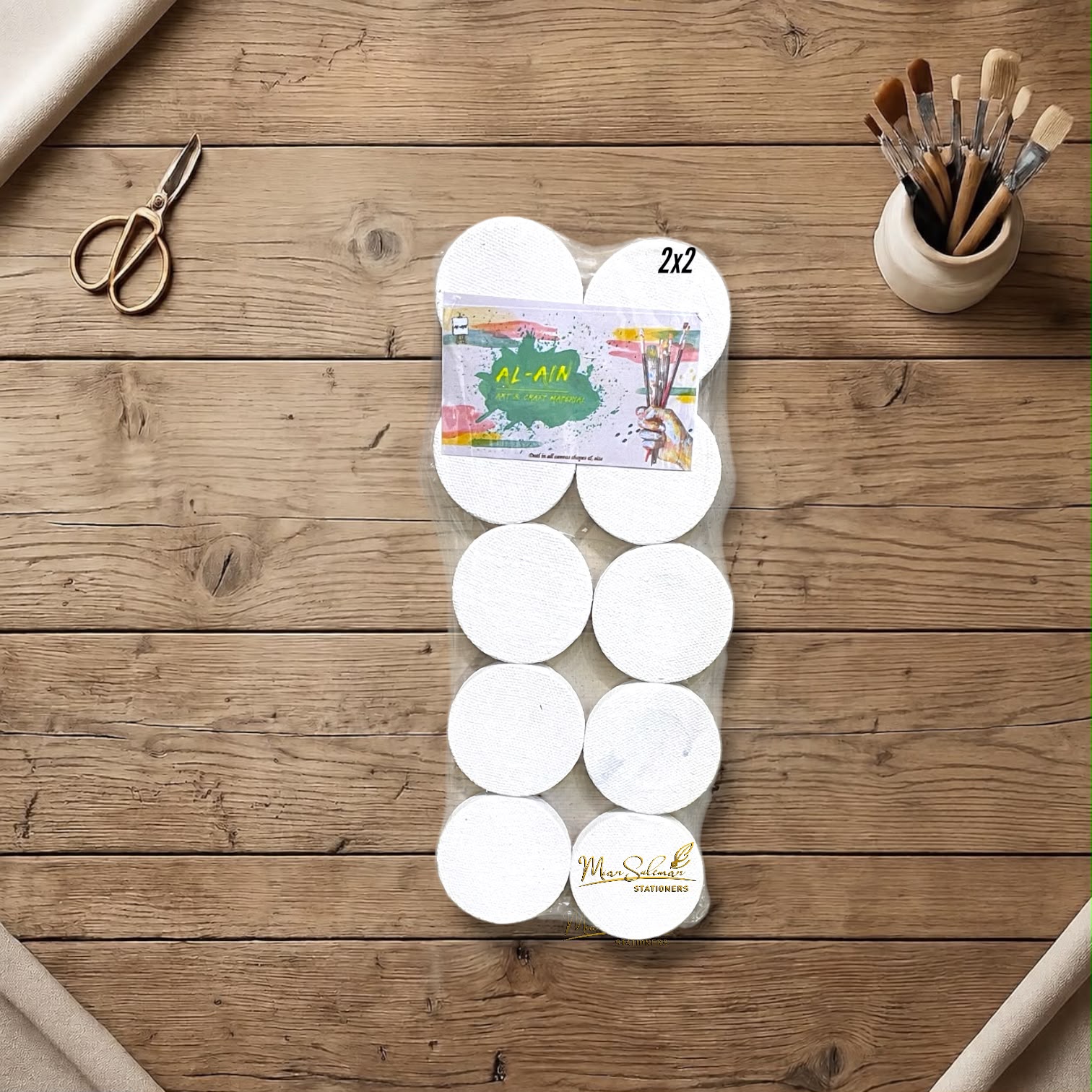 Mini Circle Canvas Board Fine Quality 2x2 Inches Pack Of 10 Pcs