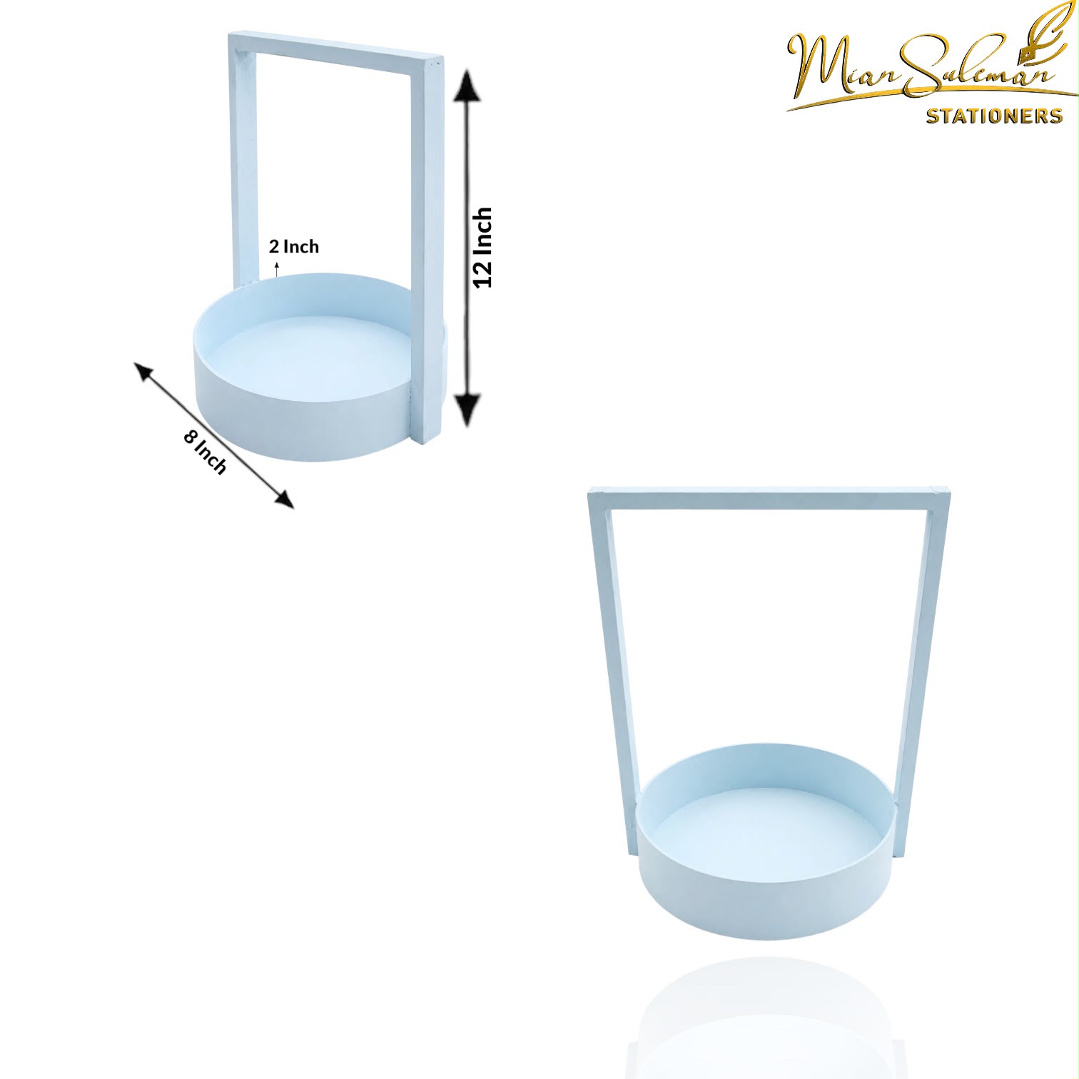 Round Base Storage Basket With Tall Carry Handle