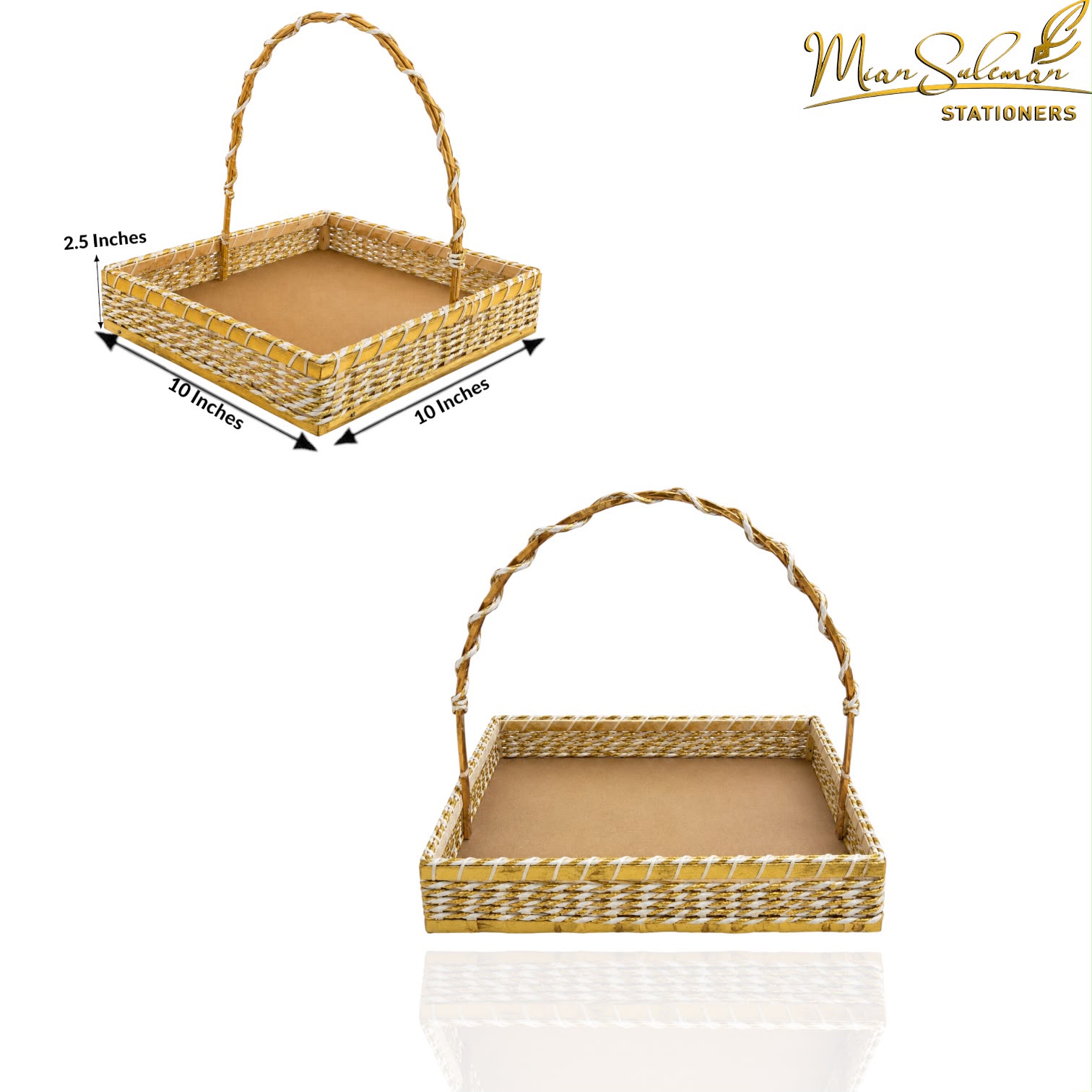Woven Gift Basket With Handle