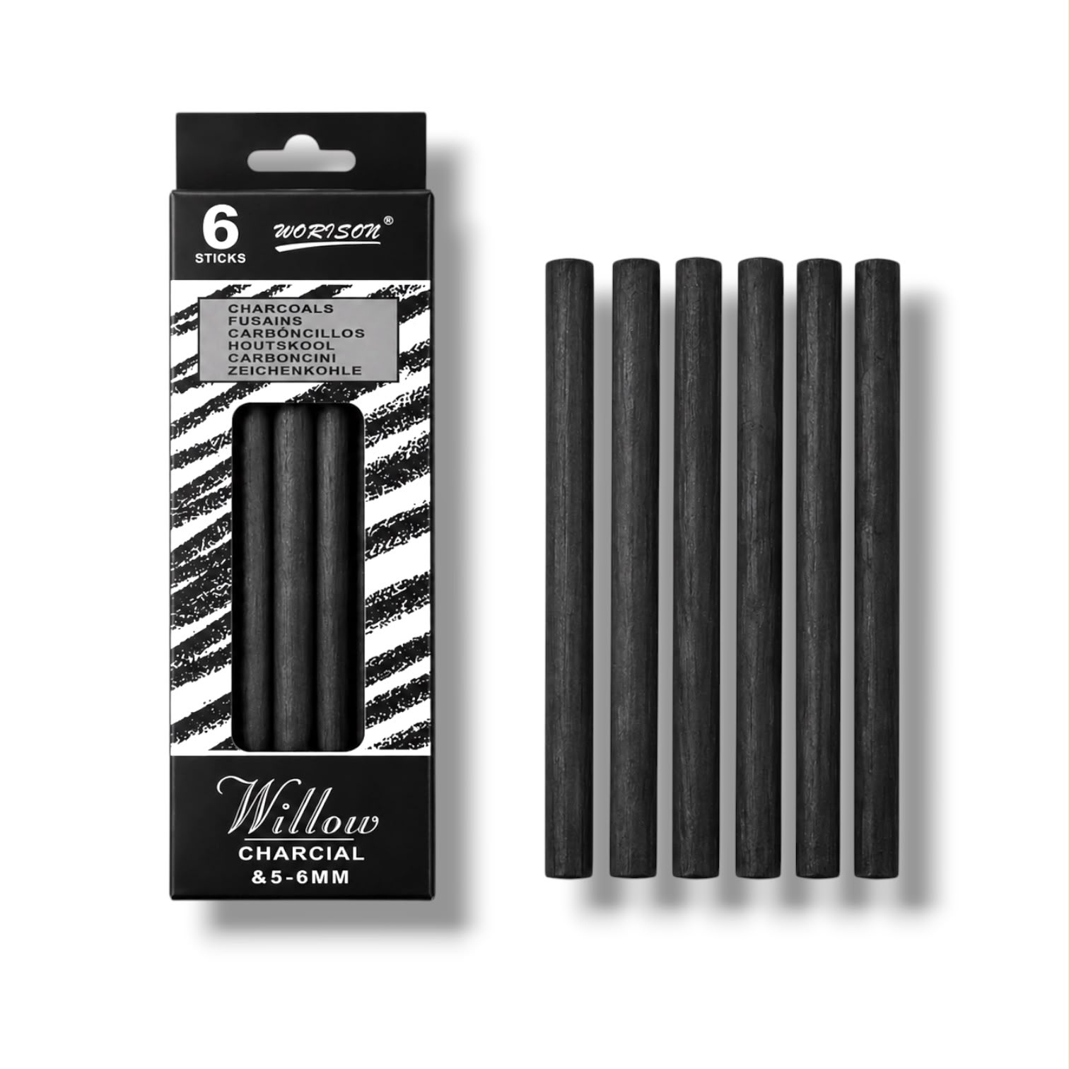 Worison Willow Charcial 6Sticks Set