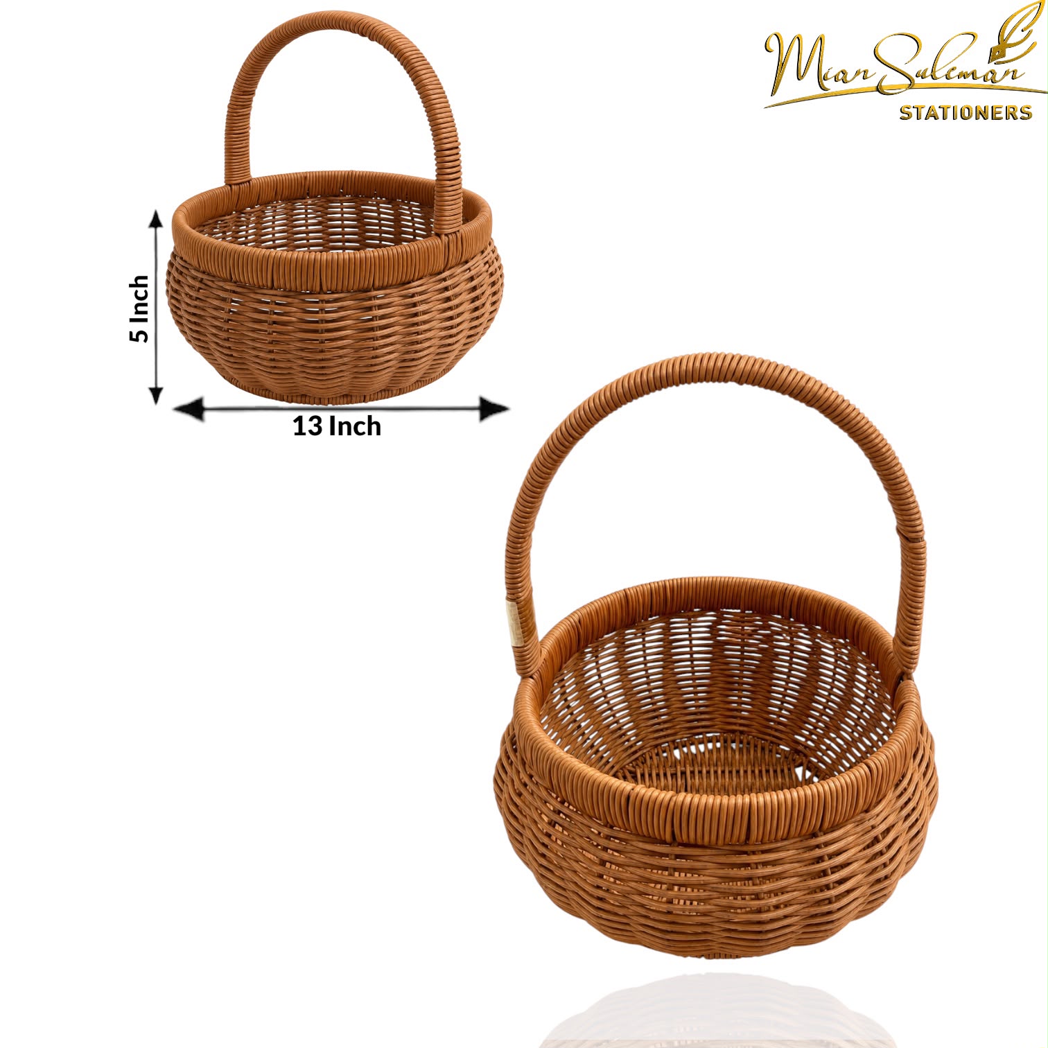 Natural Wicker Oval Gift Basket With Handle