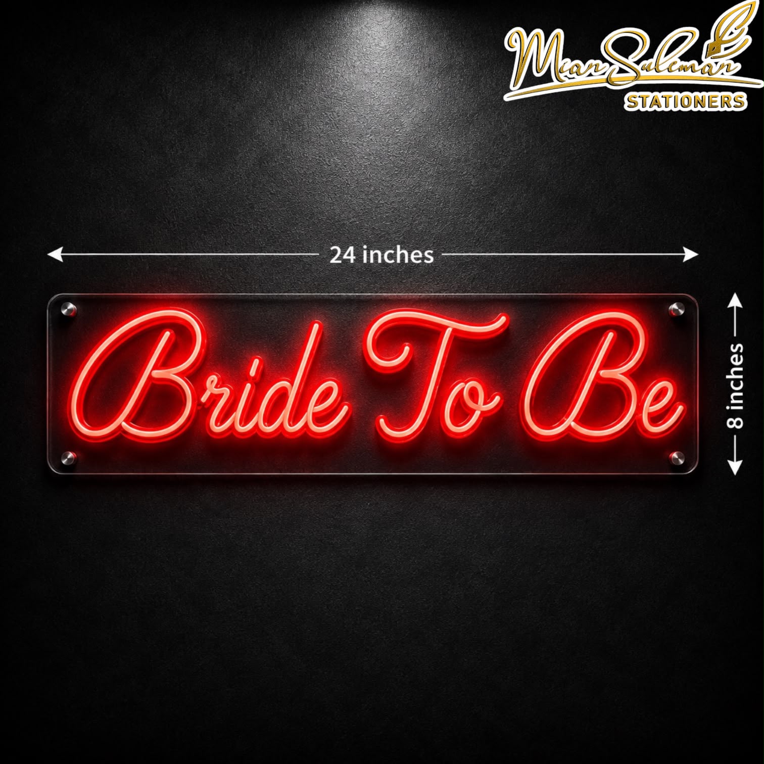 LED Neon Board Bride To Be Sign 8x24 Inches
