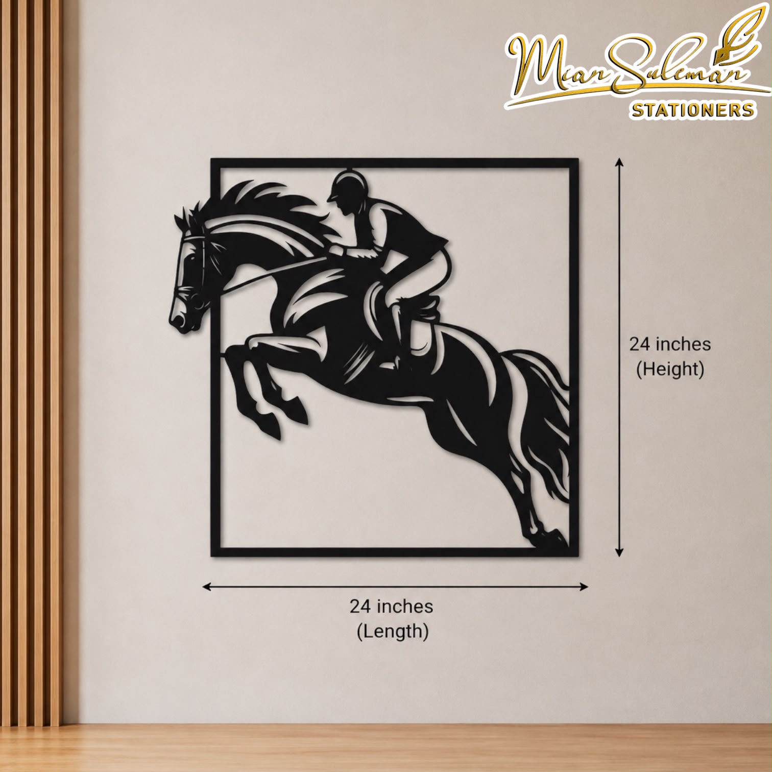 Premium Horse Rider Silhouette Decorative Wall Art 3MM