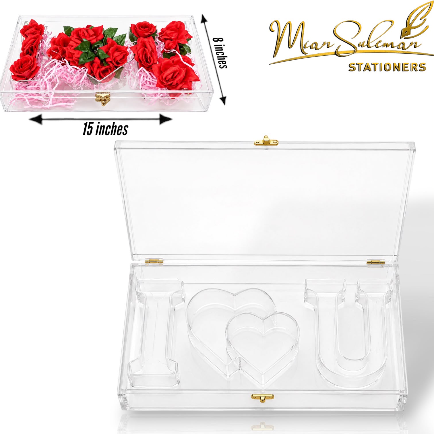 Transparent Acrylic I Love You Shaped Gift Box