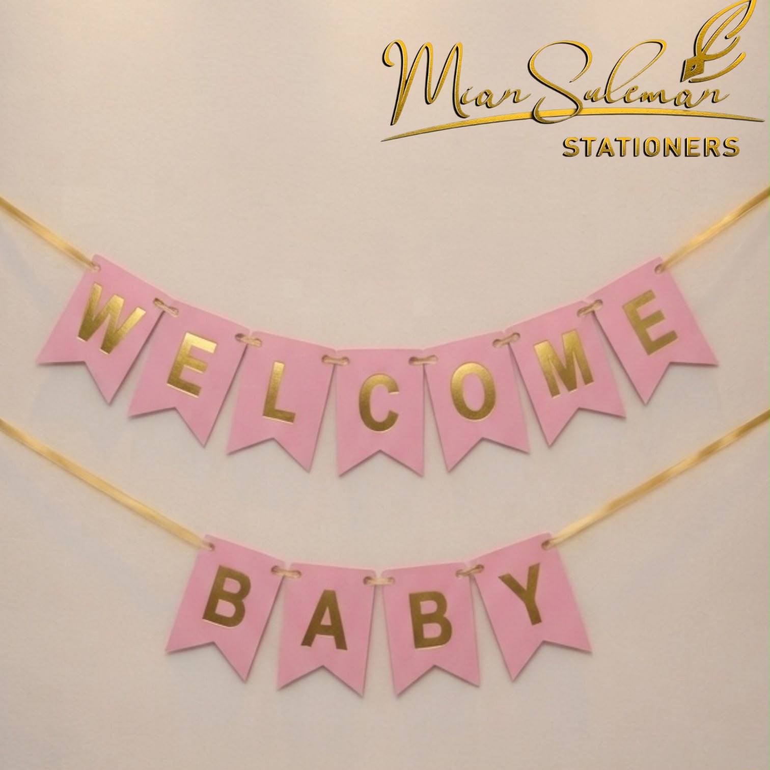 WellCome Baby Card Bunting Banner