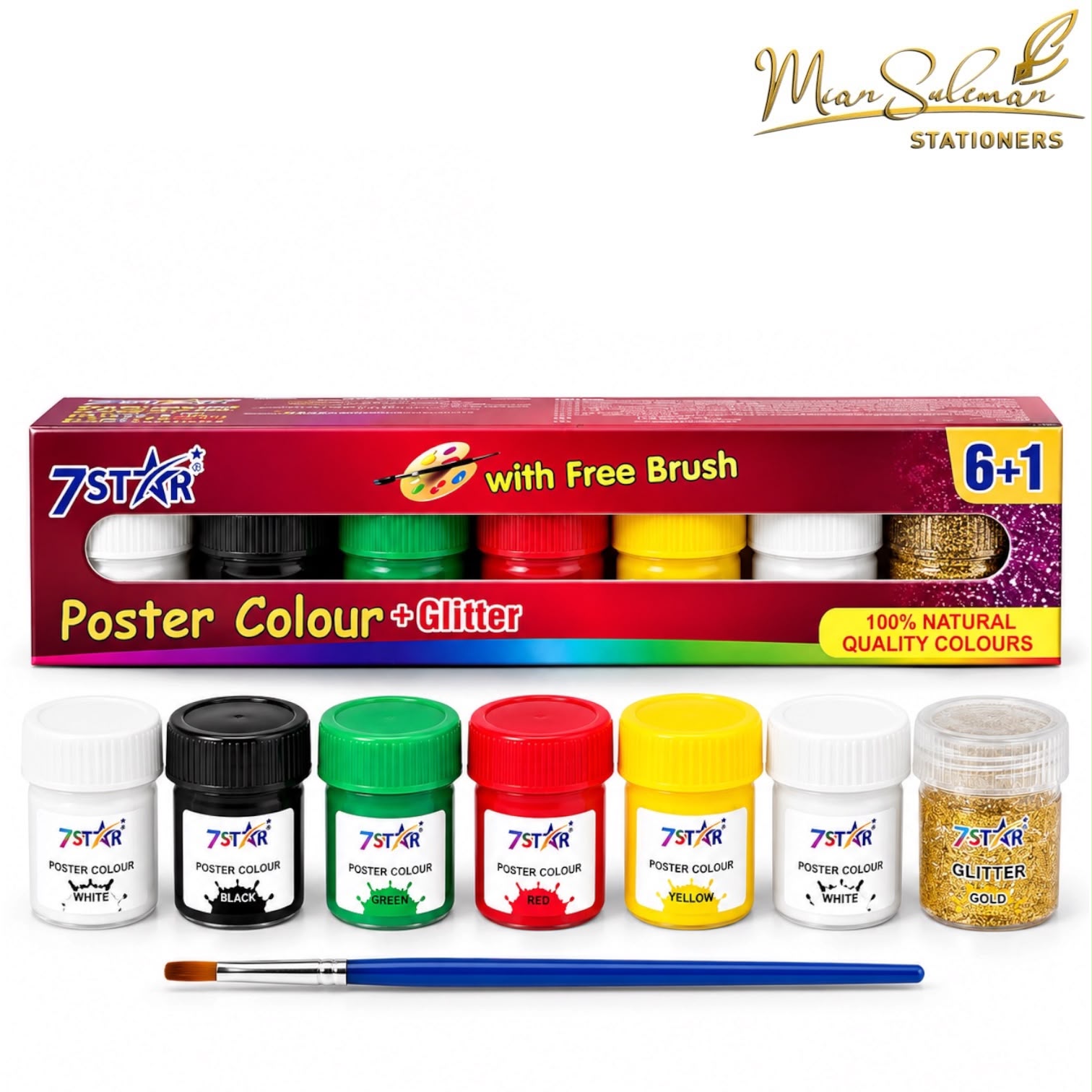 7 Star Poster Colour+Glitter Set Pack of 6 Pcs