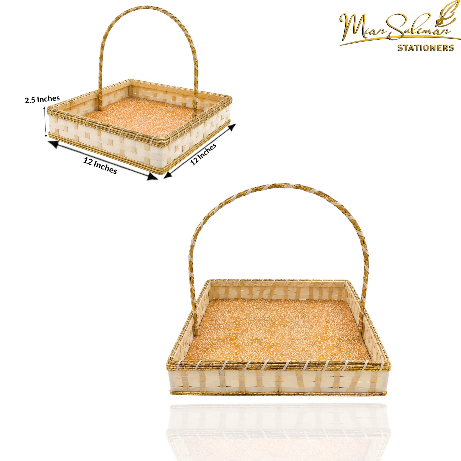 Woven Gift Basket With Handle