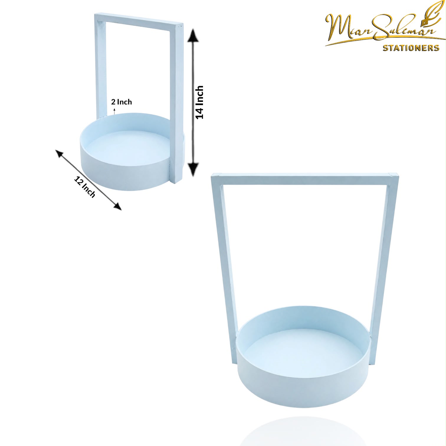 Round Base Storage Basket With Tall Carry Handle