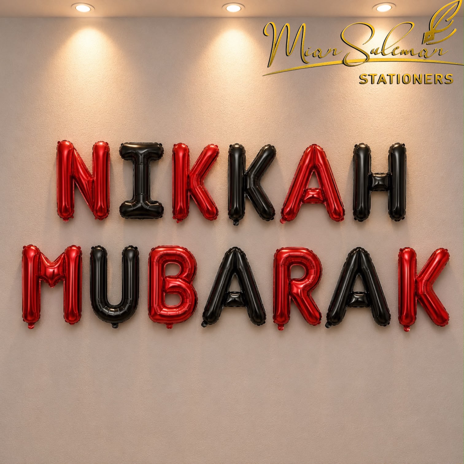 Nikkah Mubarak Foil Balloons Banner