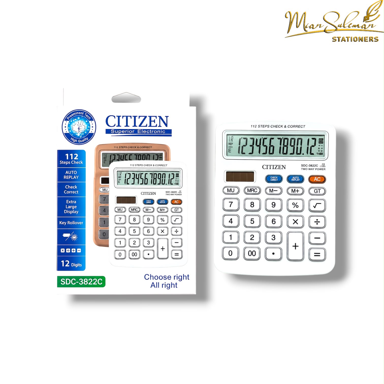 Citizen 12 Digit Calculator SDC-3822c