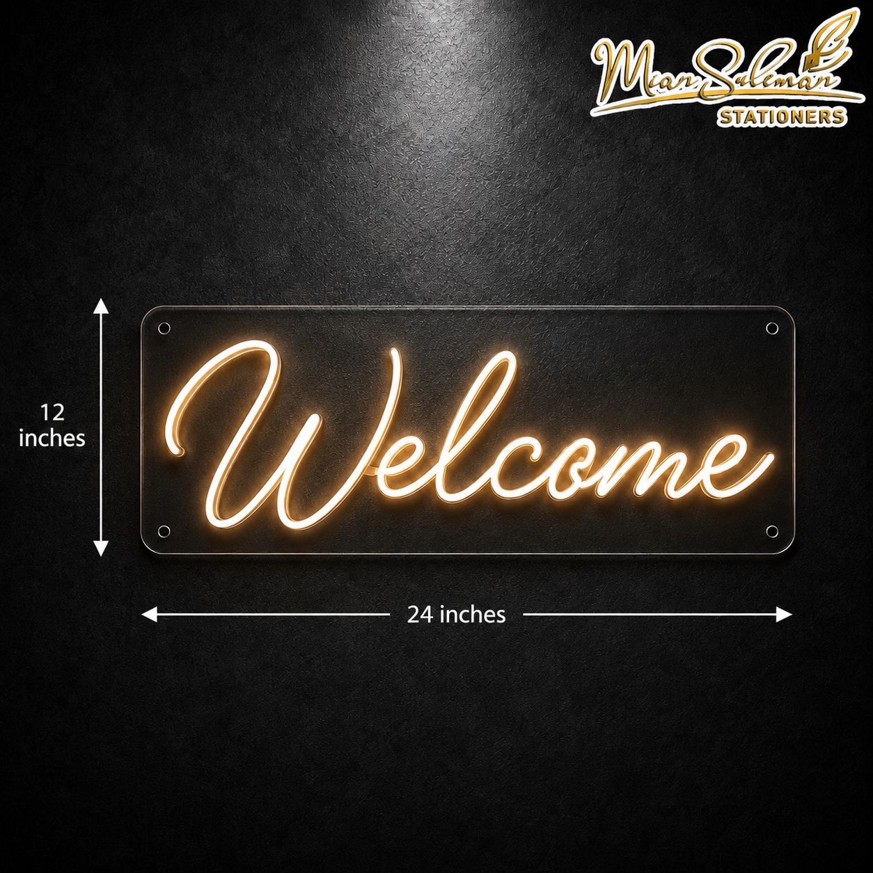 LED Neon Board Welcome Sign 12x24 Inches