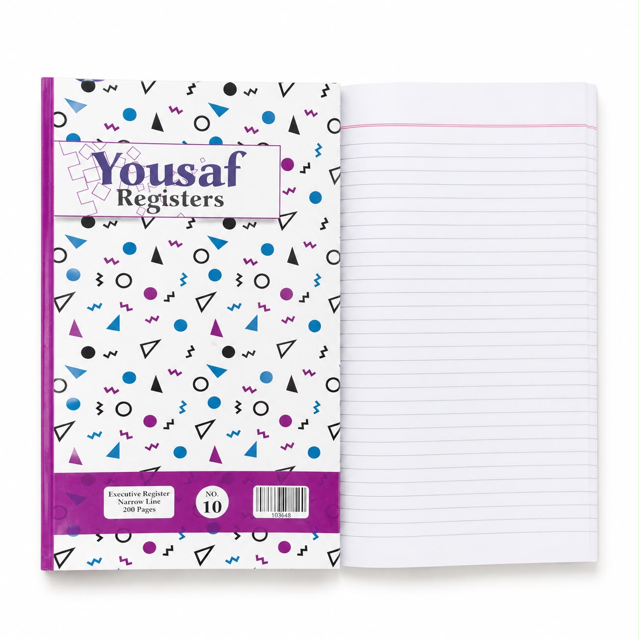 Yousaf Register 200 Page Fine Paper Narrow Line