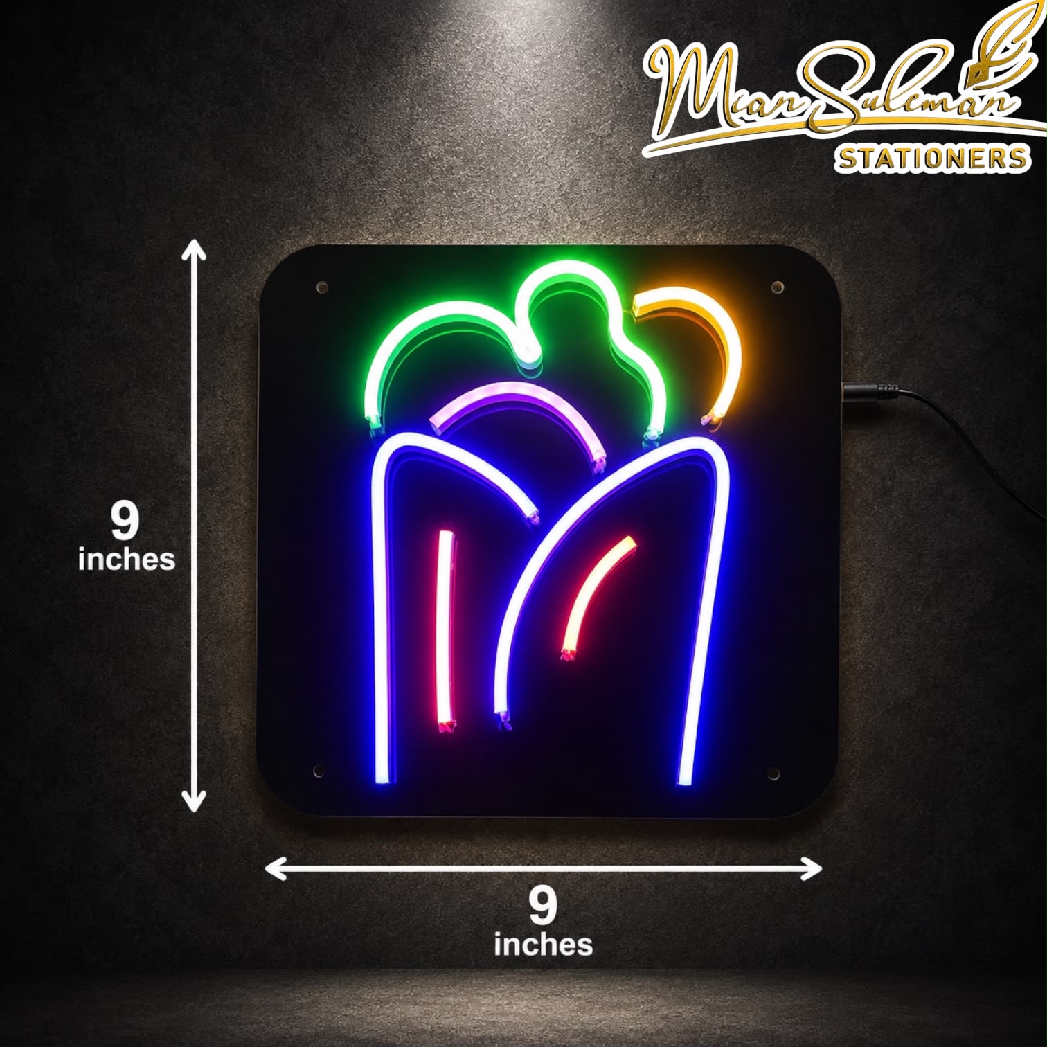 LED Neon Board Wrap Sign 9x9 Inches