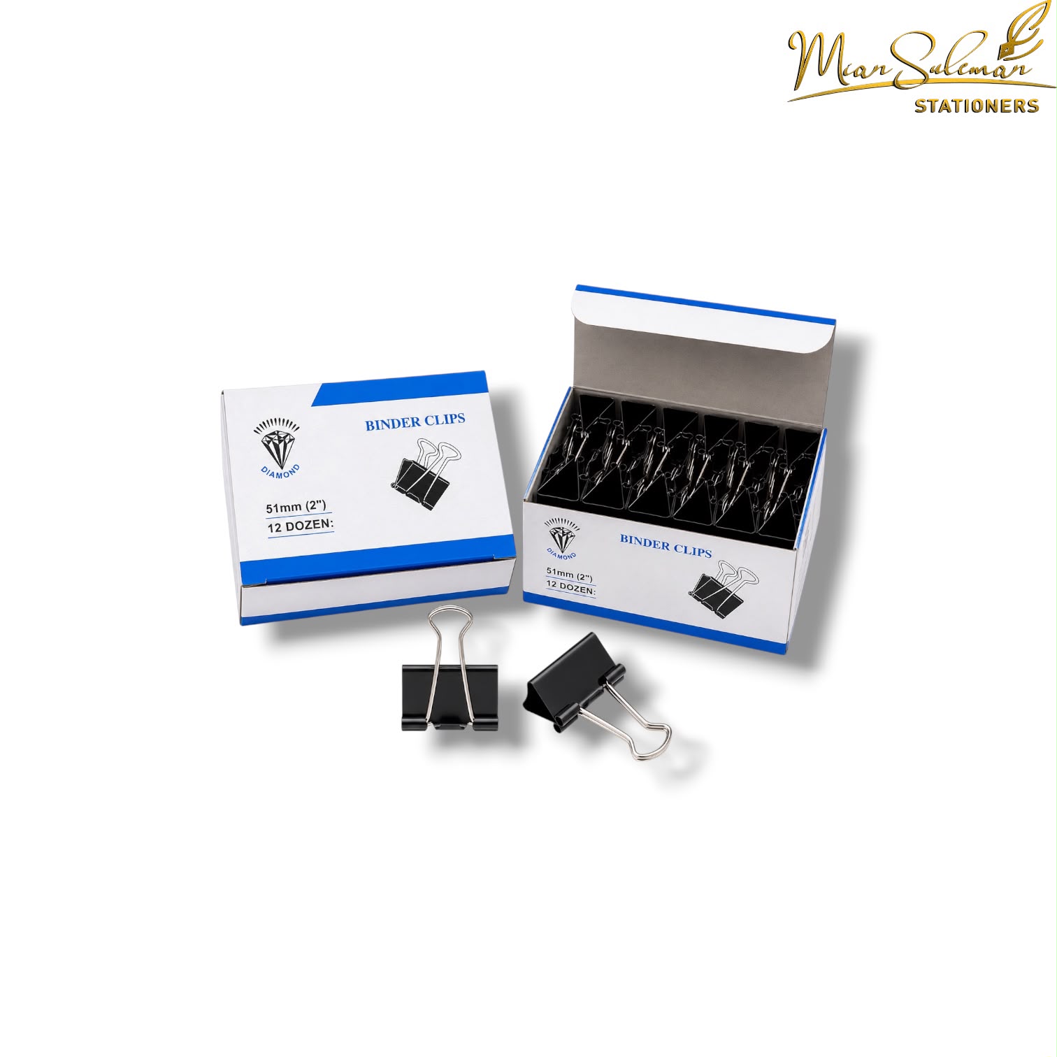 Diamond Binder Clip 51mm Pack Of 12Pcs