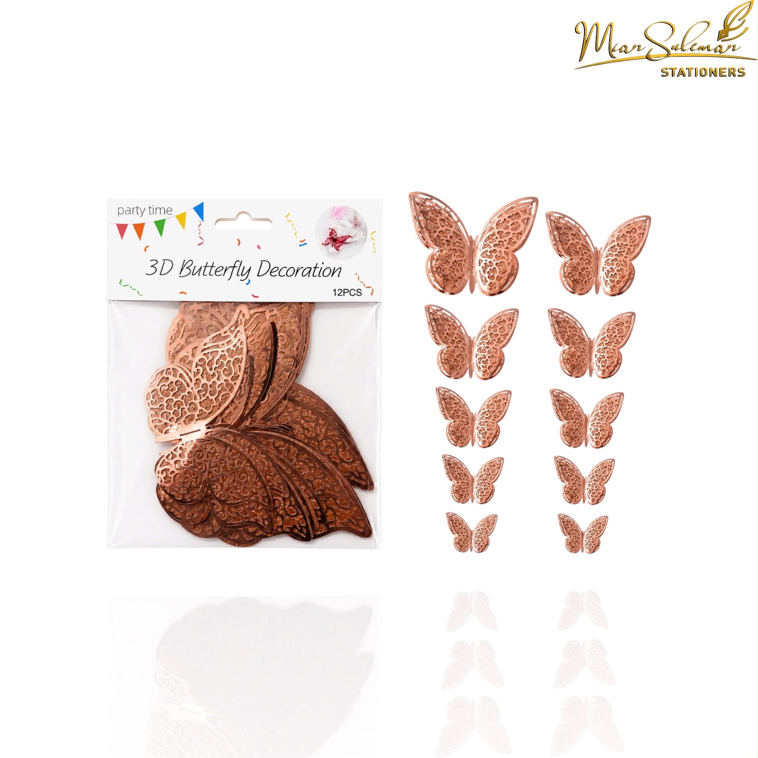3D Butterfly Decoration Sticker Pack Of 12Pcs