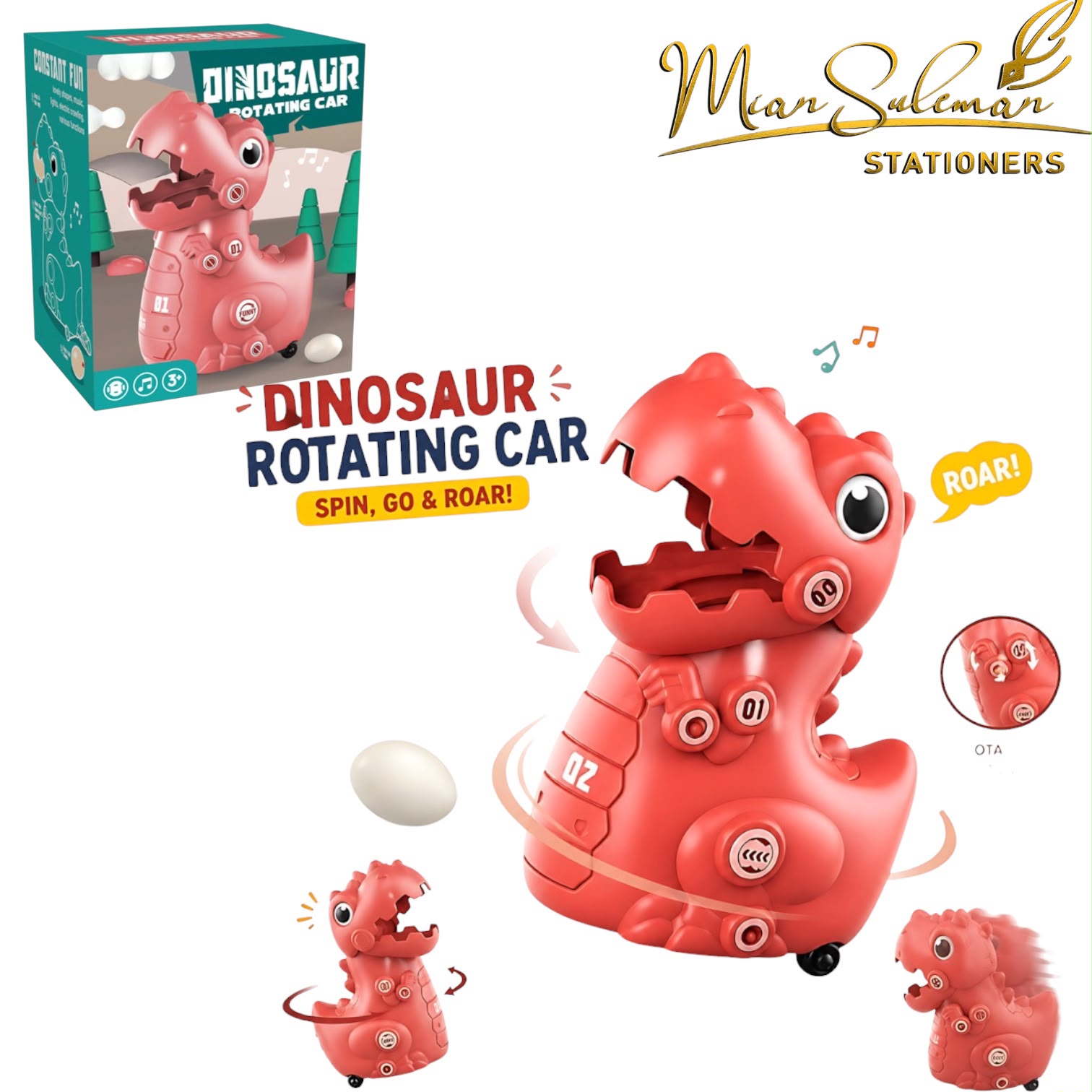 Dinosaur Rotating Car