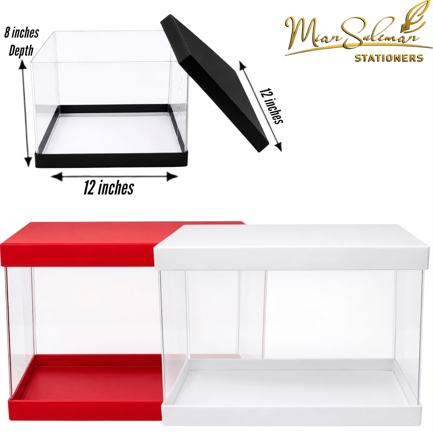 Transparent PVC Square Cake Box With Double Sided Lid
